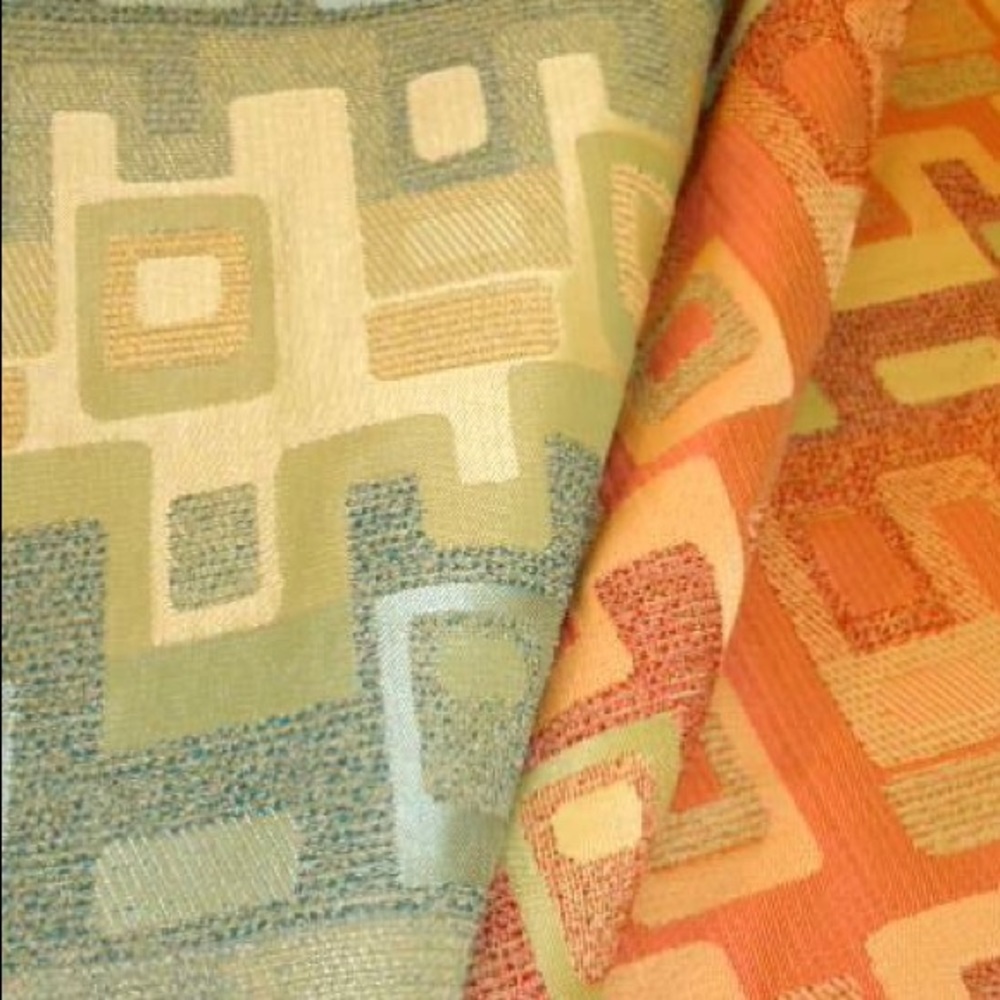 Calder Vintage Retro Funky Mint Upholstery Fabric